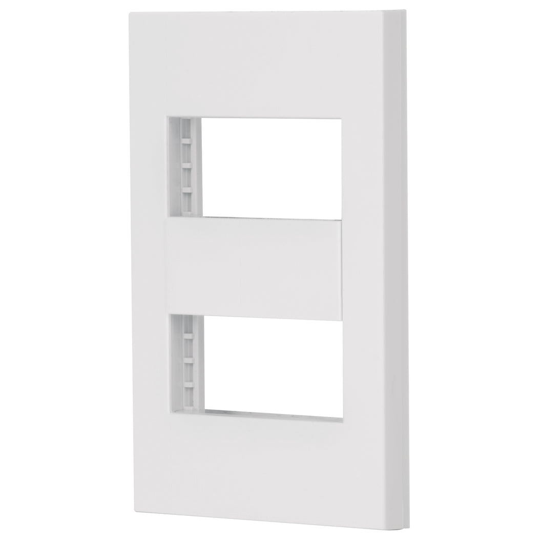 Placa 2 ventanas, 1 módulo, línea Española, color blanco