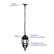 Cargar imagen en el visor de la galería, Colgante farol, negro, 1XE26
