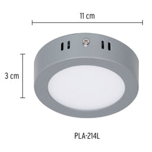 Cargar imagen en el visor de la galería, Plafón redondo, moderno, 6W, 6500K, LED, gris
