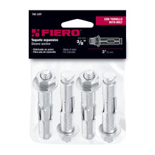 Cargar imagen en el visor de la galería, Taquete de expansión, 3/8&#39; con tornillo, bolsa 4 piezas
