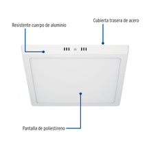 Cargar imagen en el visor de la galería, Plafón cuadrado, moderno, 24 W, 6500 K, LED, blanco
