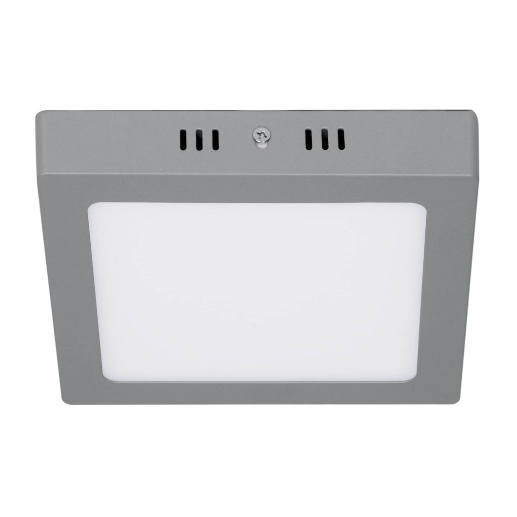 Plafón cuadrado, moderno, 12 W, 6500 K, LED, gris