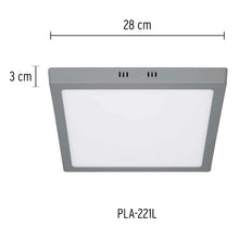 Cargar imagen en el visor de la galería, Plafón cuadrado, moderno, 24 W, 6500 K, LED, gris
