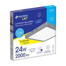 Cargar imagen en el visor de la galería, Plafón cuadrado, moderno, 24 W, 6500 K, LED, gris
