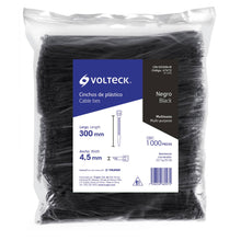 Cargar imagen en el visor de la galería, Cincho plástico, 50 lb, 30 cm, negro, bolsa con 1000 pzas
