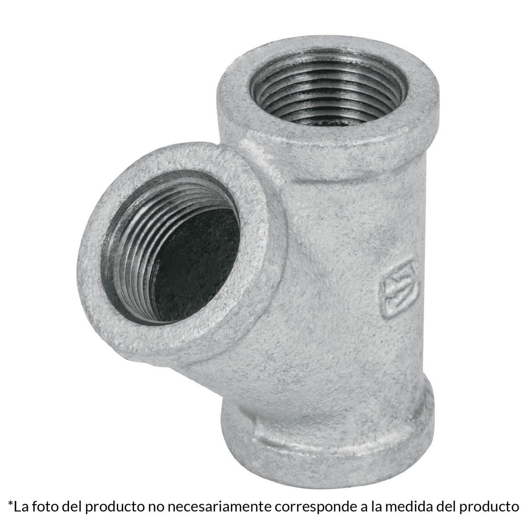 Yee sencilla, acero galvanizado, 1/2'