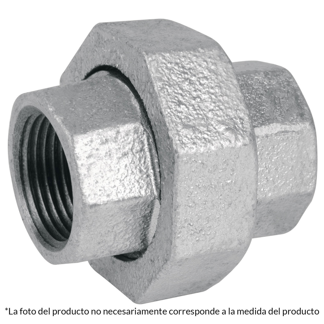 Tuerca unión, acero galvanizado, 1'