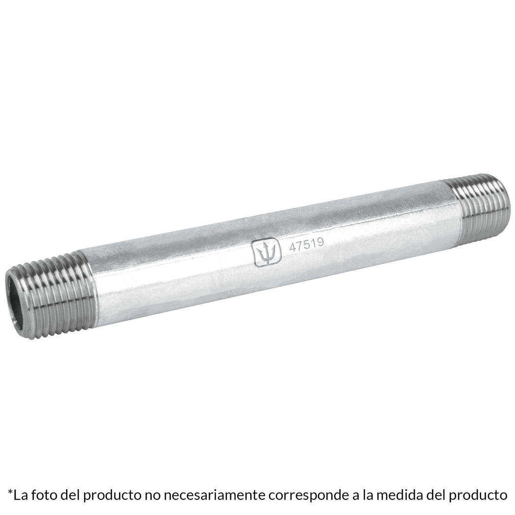 Niple, acero galvanizado, 1/2' x 19', cédula 40