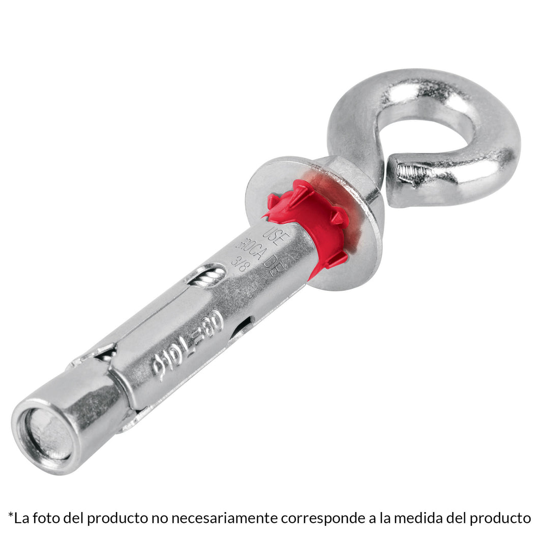 Taquete expansivo con armella cerrada, 8X45 mm, bolsa 4 pzas