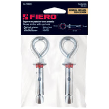 Cargar imagen en el visor de la galería, Taquete expansivo con armella cerrada, 10X60 mm,bolsa 4 pzas
