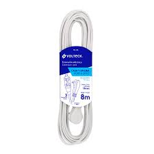 Extensión eléctrica doméstica, 8 m, blanca, Volteck