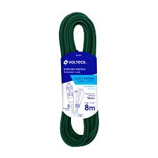 Extensión eléctrica doméstica, 8 m, verde, Volteck
