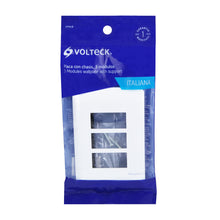 Cargar imagen en el visor de la galería, Placa 3 módulos de ABS, línea Italiana, color blanco
