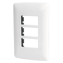 Cargar imagen en el visor de la galería, Placa 3 módulos de ABS, línea Italiana, color blanco
