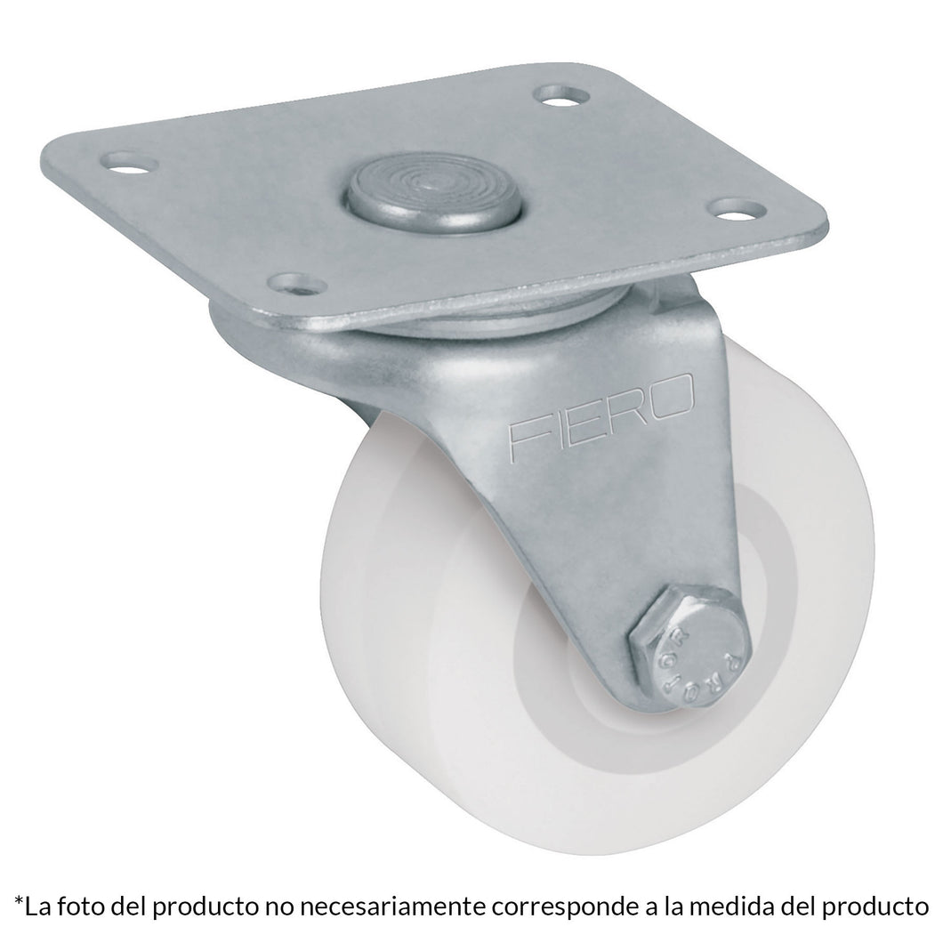 Rodaja de polietileno 2', placa giratoria, pisada 25mm
