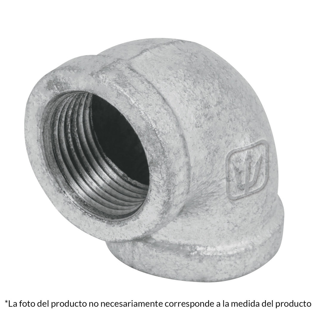 Codo 90°, acero galvanizado, 2'