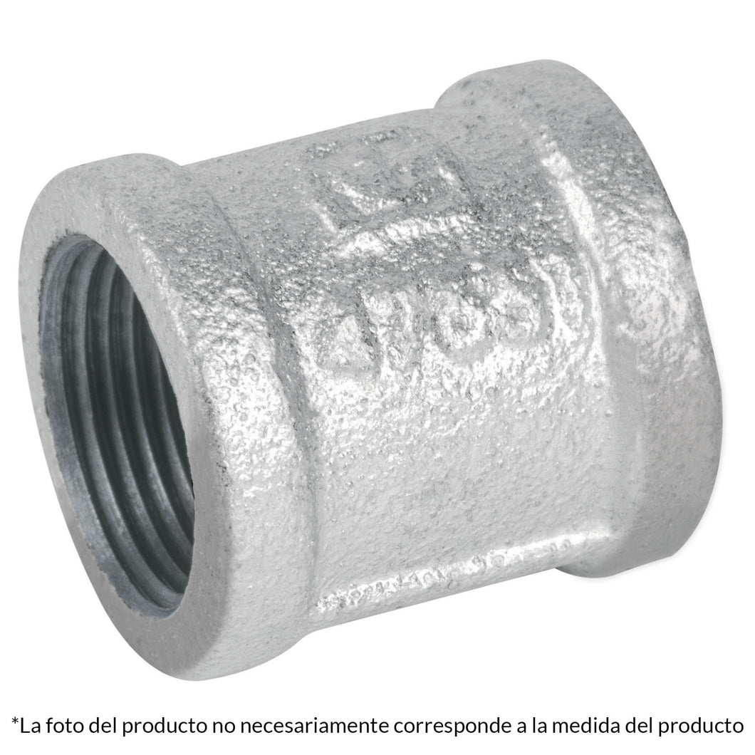 Cople reforzado, acero galvanizado, 1-1/4'
