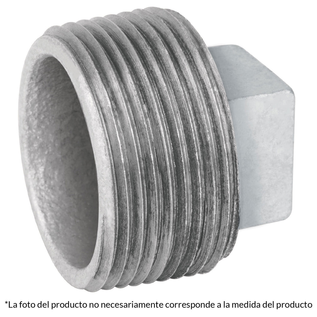 Tapón macho, acero galvanizado, 1-1/2'
