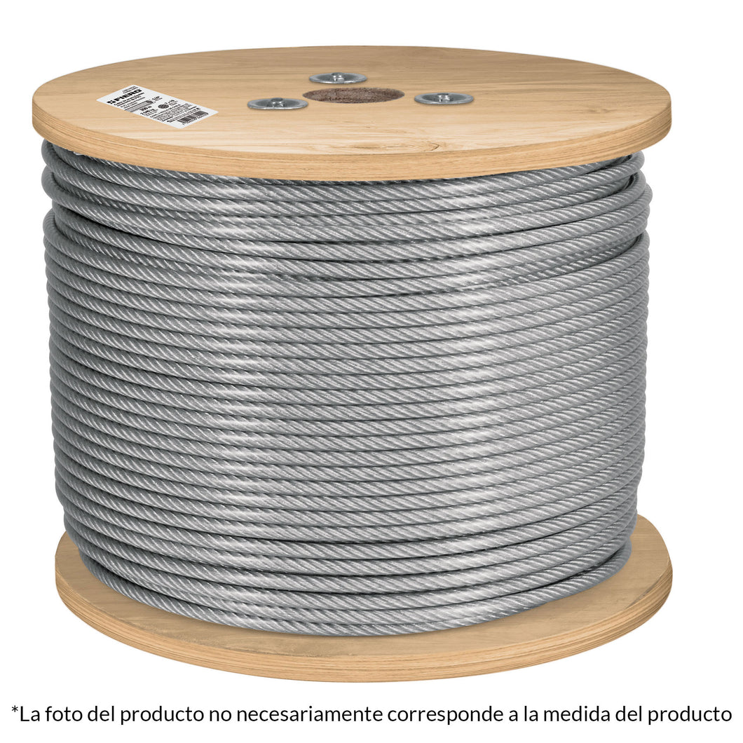 Cable flexible de acero 3/32, recubierto PVC, 7X19, 300 m