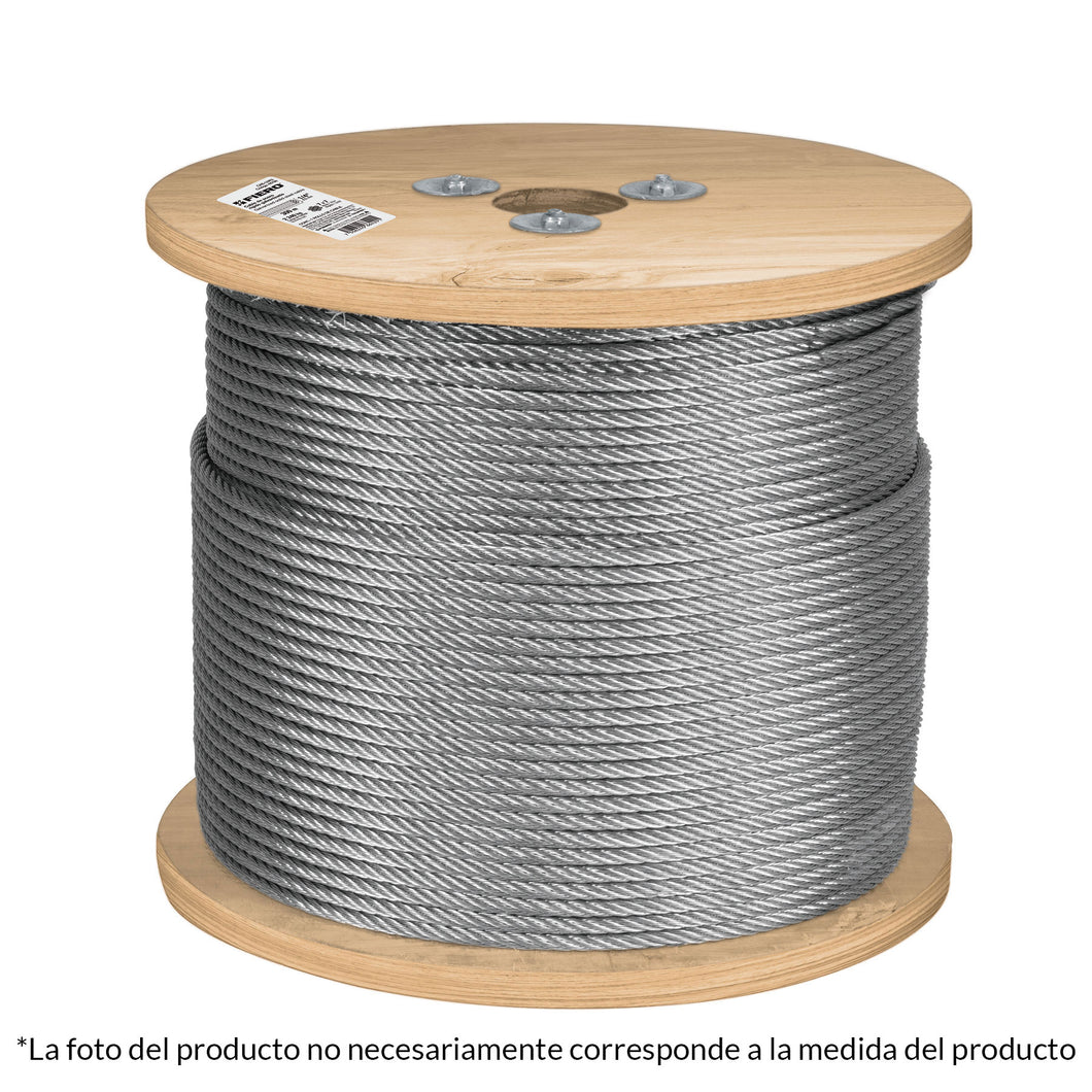 Cable rígido de acero 3/8', 7X7, 75 m
