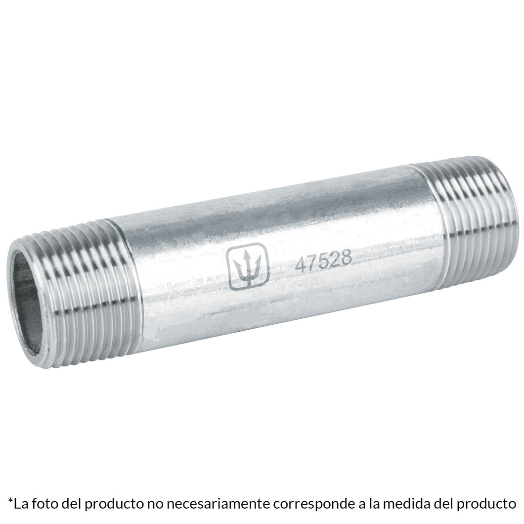 Niple, acero galvanizado, 1 x 12', cedula 40
