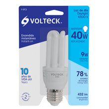 Cargar imagen en el visor de la galería, Lámpara 9 W, triple, luz día, T3, en blister, Volteck
