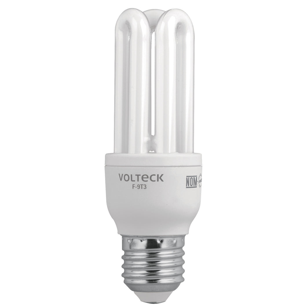 Lámpara 9 W, triple, luz día, T3, en blister, Volteck