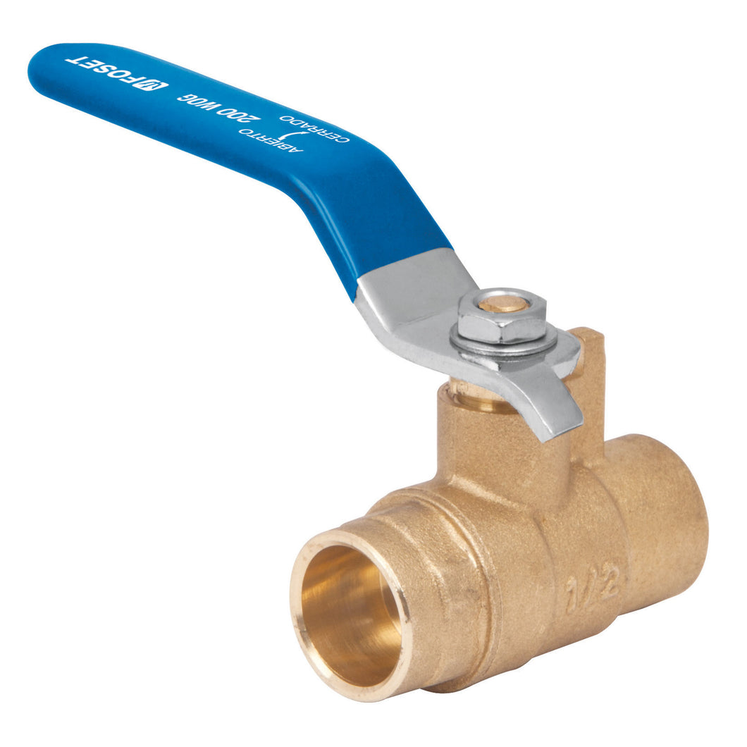 Válvula de esfera, de latón, soldable 1/2'