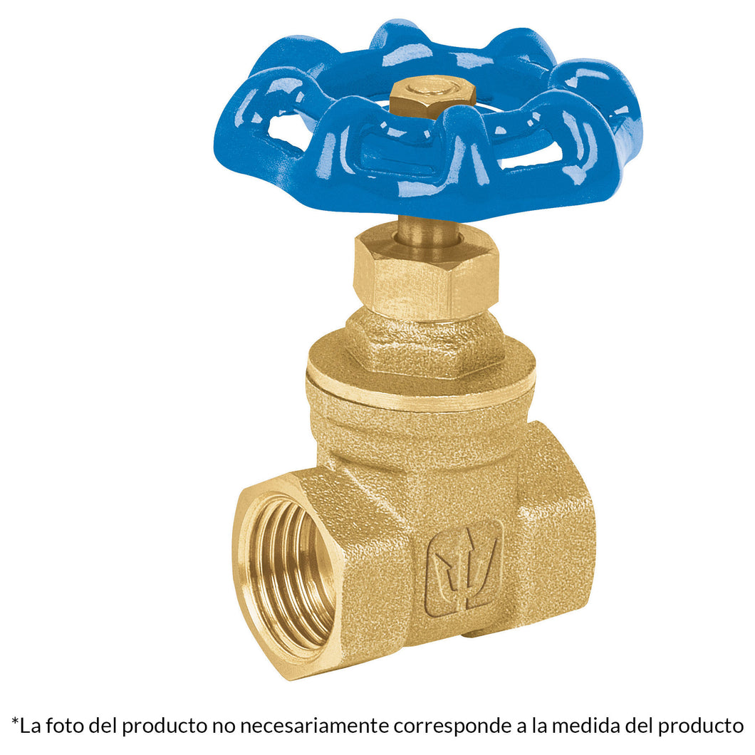 Válvula de compuerta de latón roscable de 3/4'