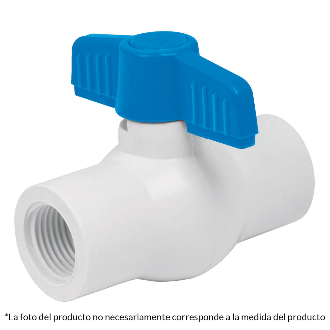 Válvula esfera de pvc, 1-1/4', roscable