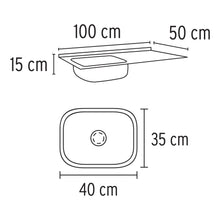 Cargar imagen en el visor de la galería, Tarja de sobreponer 100 x 50 cm, tina derecha

