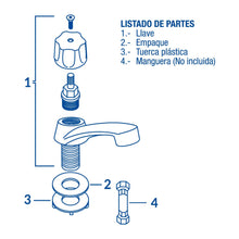 Cargar imagen en el visor de la galería, Llave individual para lavabo, metálica, hexagonal, Basic
