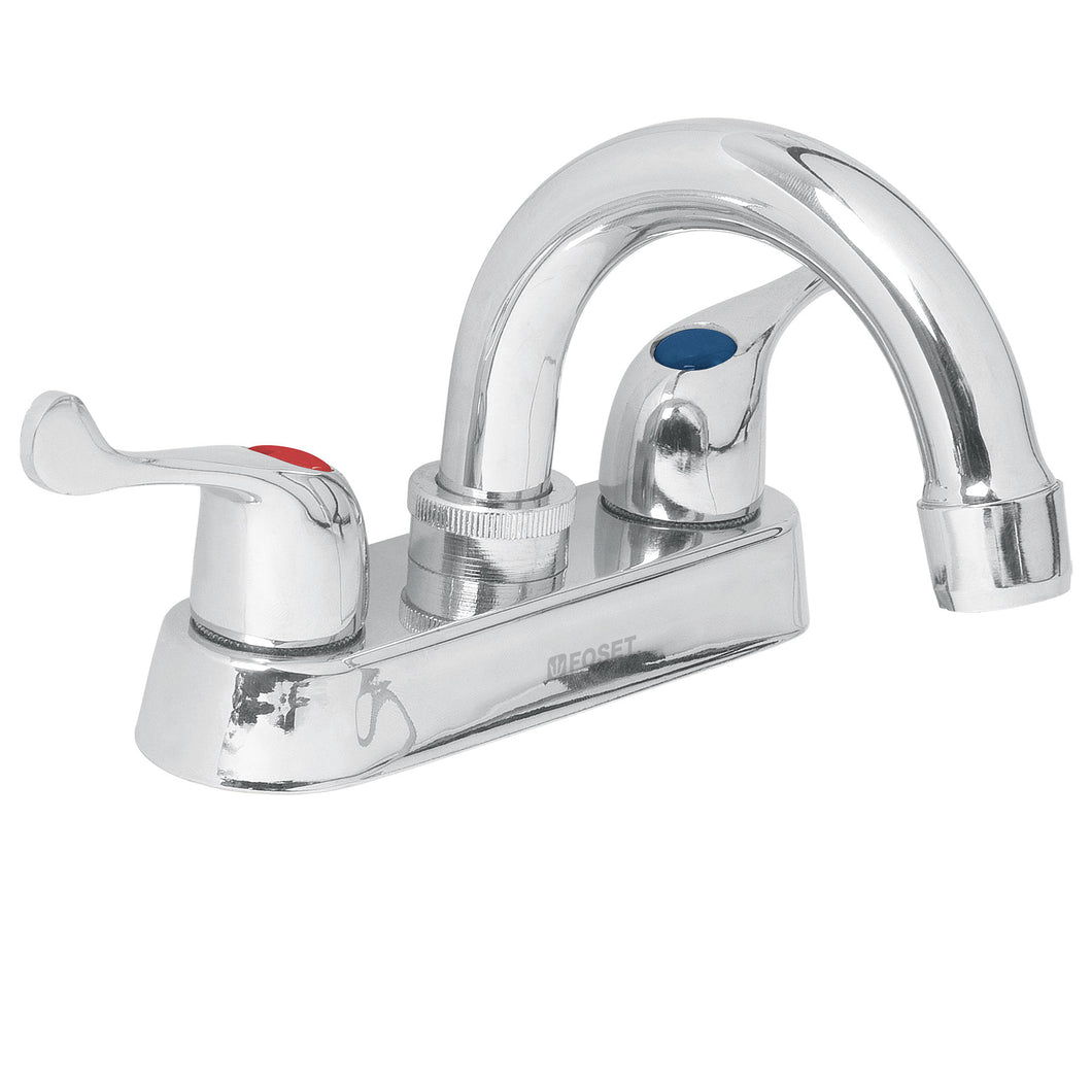 Mezcladora para lavabo, manerales palanca,cuello curvo,Basic