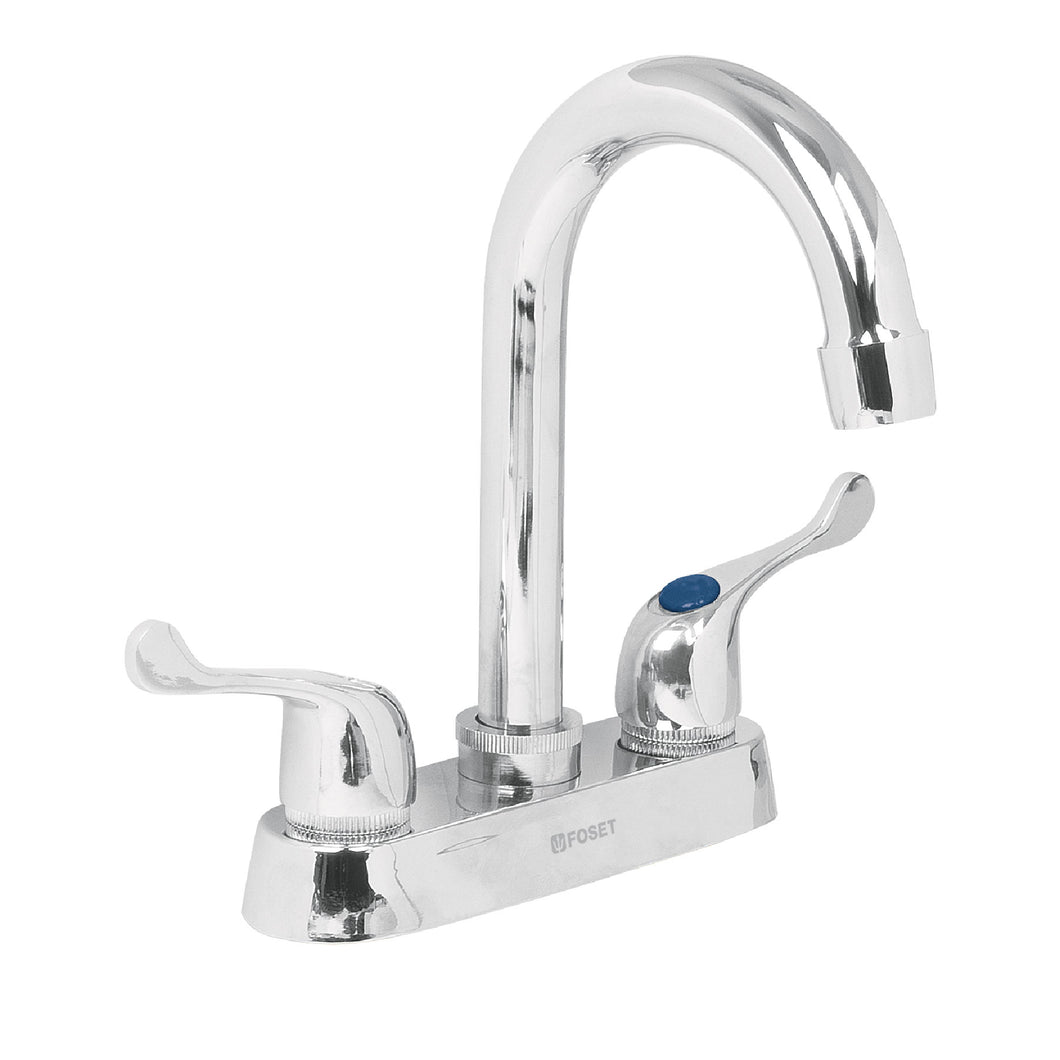 Mezcladora para lavabo, manerales palanca, cuello bar, Basic