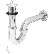 Cargar imagen en el visor de la galería, Céspol p/lavabo latón c/contra, tapón y cadena, cromo,1-1/4&#39;
