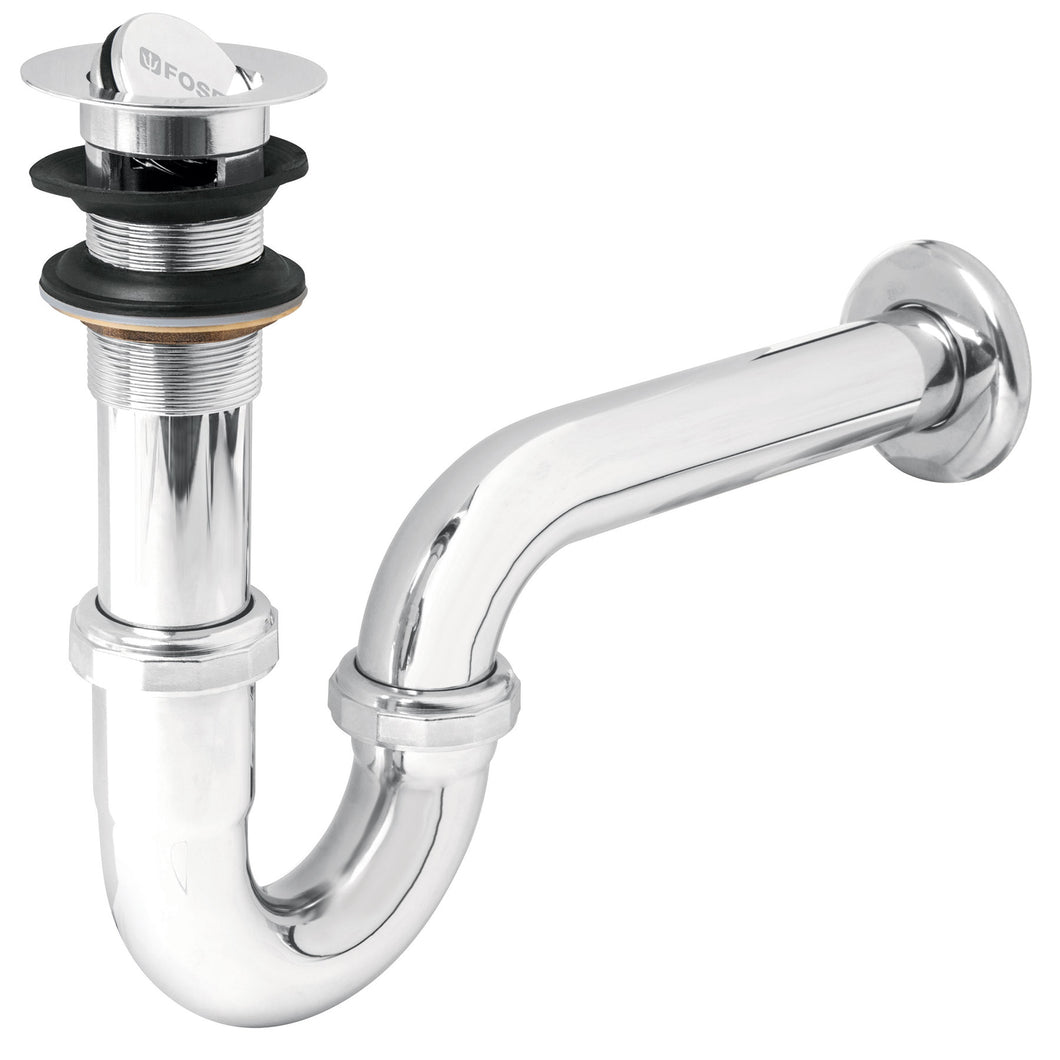 Céspol p/lavabo latón c/contra tipo moneda, cromo, 1-1/4'