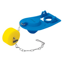 Cargar imagen en el visor de la galería, Sapo para WC, silicona azul ajustable, cadena inoxidable, 2&#39;
