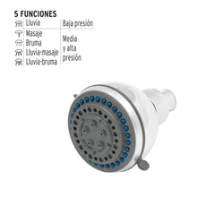 Cargar imagen en el visor de la galería, Regadera plástica, 5 funciones, sin brazo, Aqua
