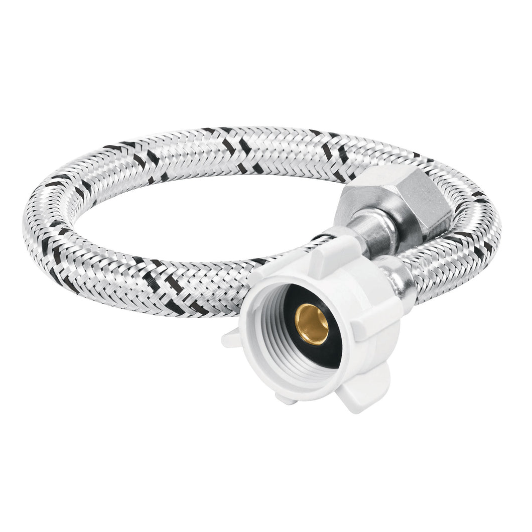 Manguera hule, 35cm,acero,conector plástico, usos generales