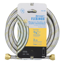 Cargar imagen en el visor de la galería, Manguera de hule, 300 cm, revestida de acero inoxidable
