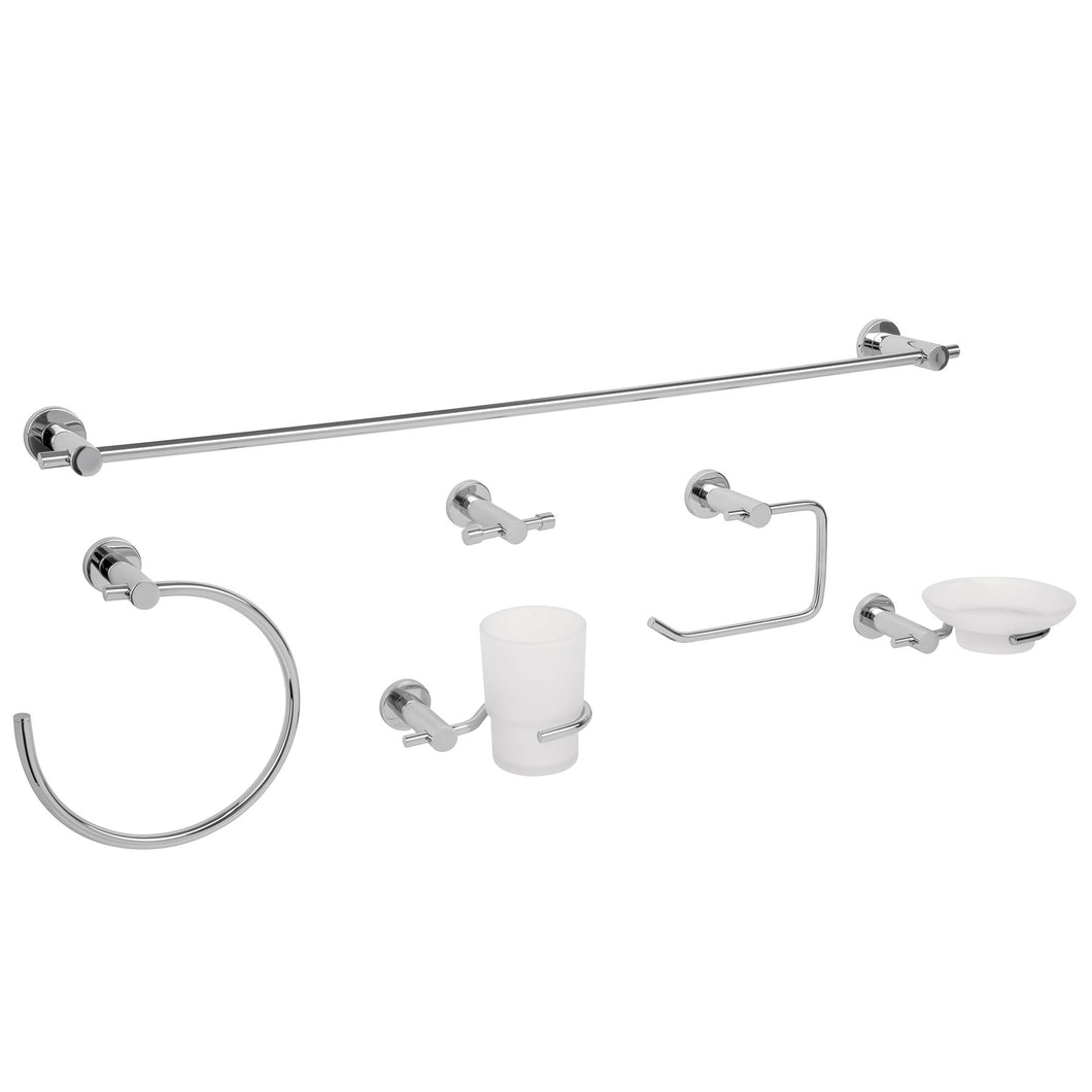 Juego de accesorios para baño, 6 piezas, cromado, Element