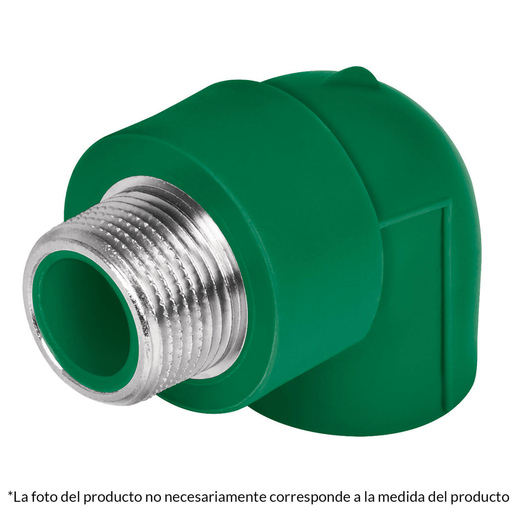Codo 90° de PPR, 3/4', 25mm, macho