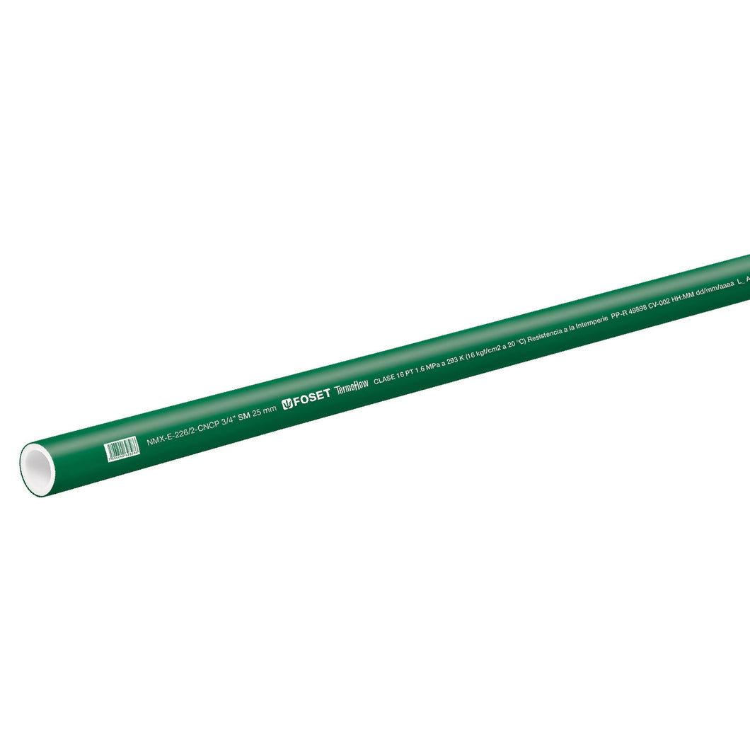 Tubo de PPR, 25mm, 3/4' x 4mts