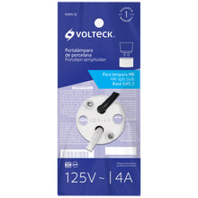 Cargar imagen en el visor de la galería, Portalámpara de porcelana para MR, base bipin,Volteck
