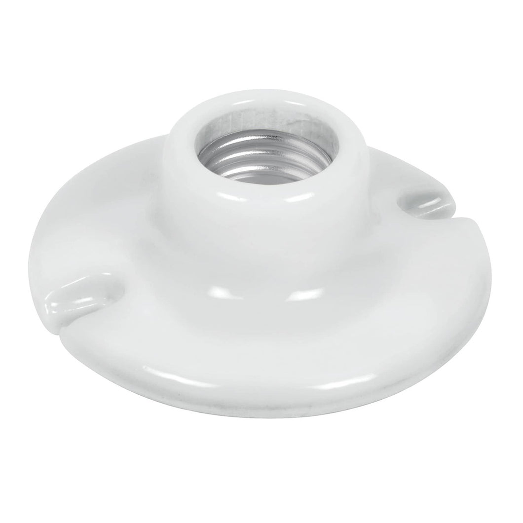 Portalámpara de porcelana, 3-1/2', circular, Volteck