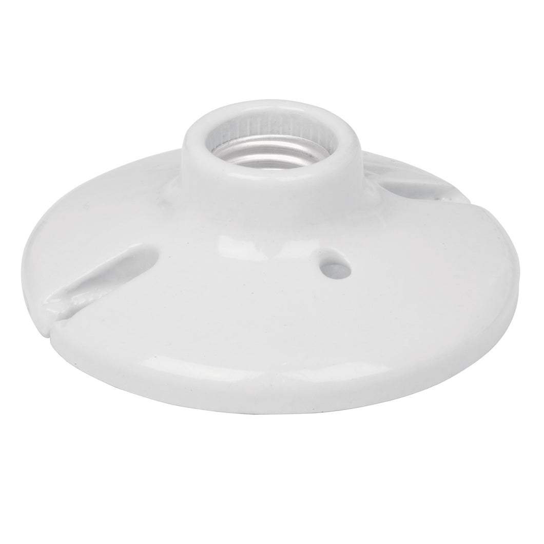 Portalámpara de porcelana, 4-1/2', circular, Volteck