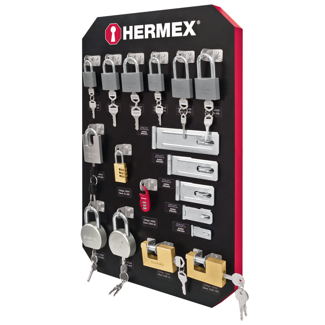 Exhibidor Hermex con candados