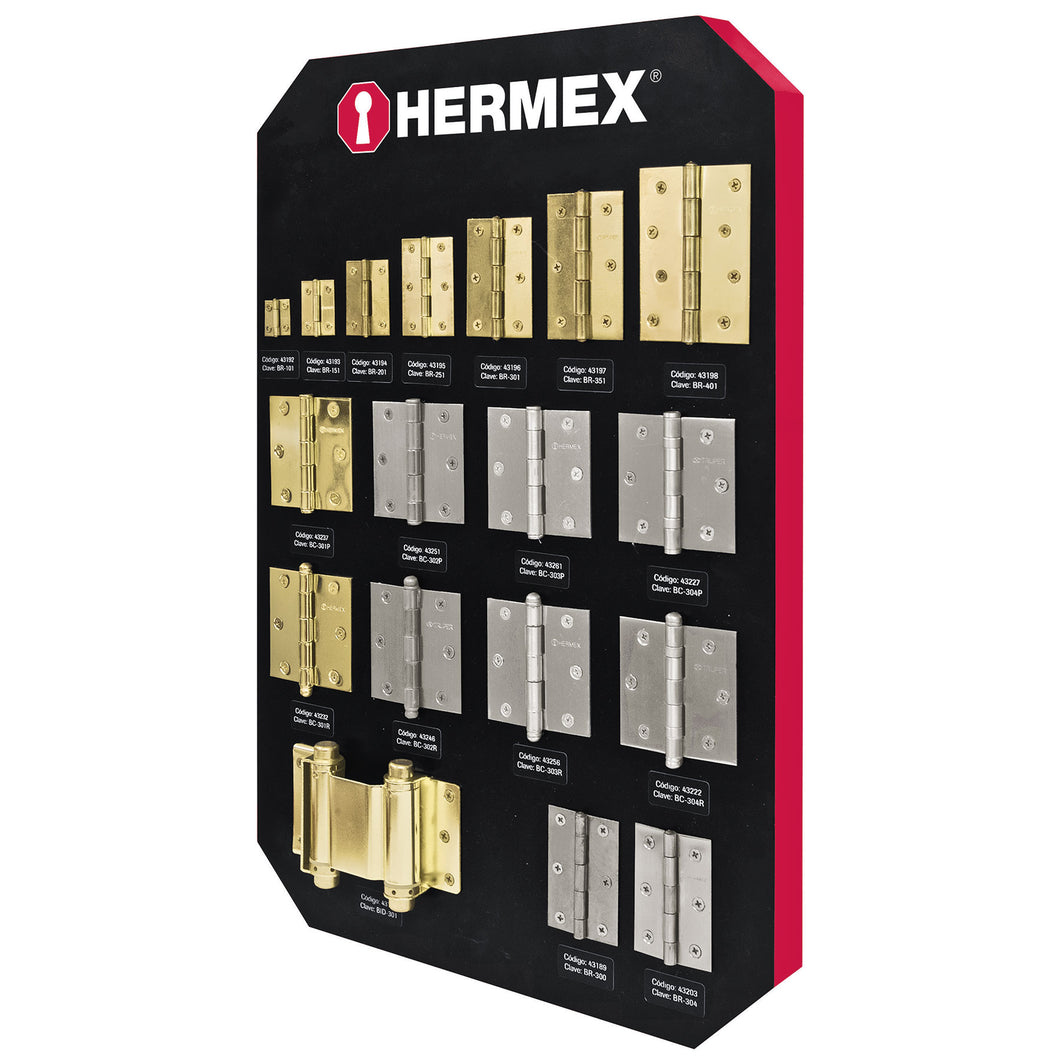 Exhibidor Hermex con bisagras