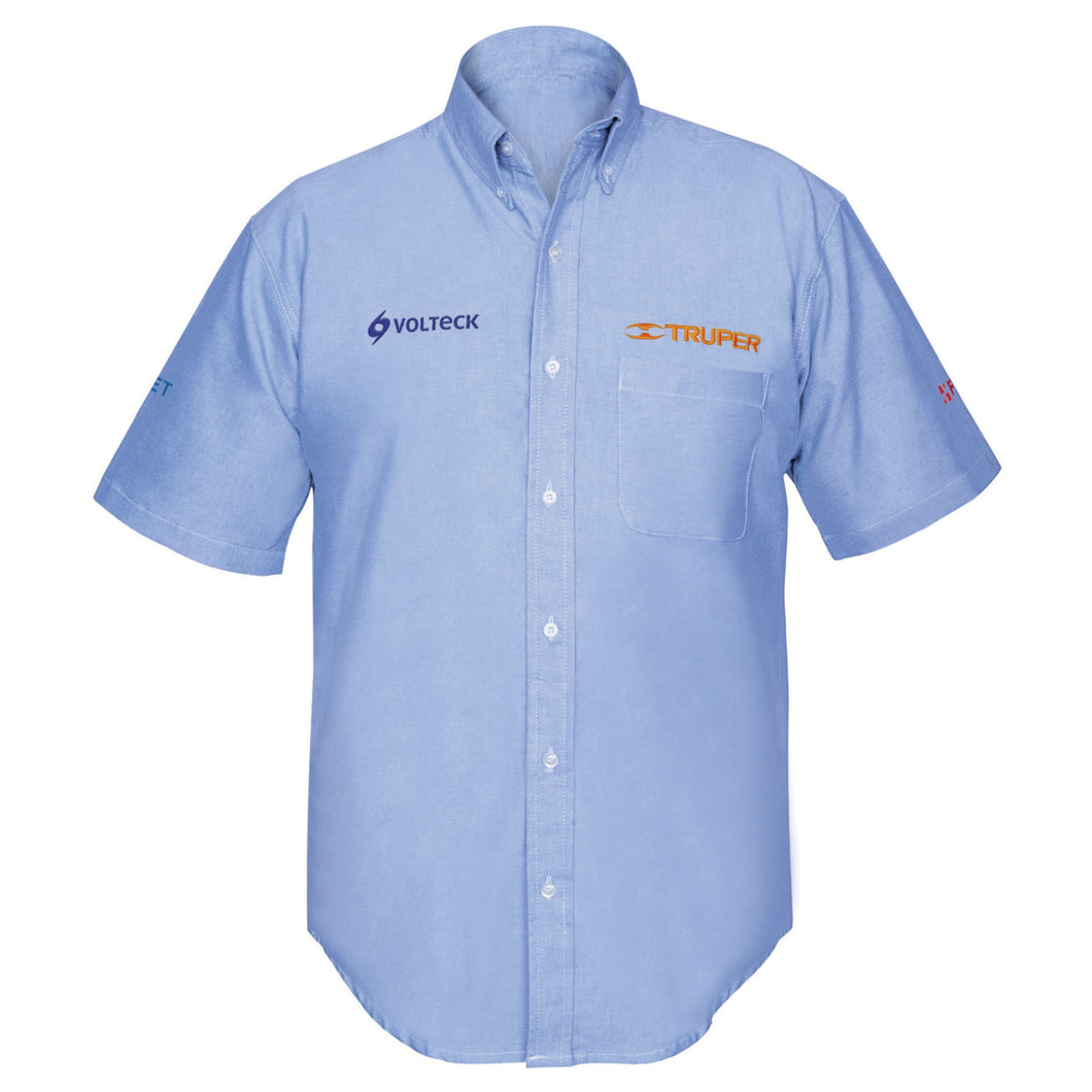 Camisa azul para caballero, manga corta, talla M