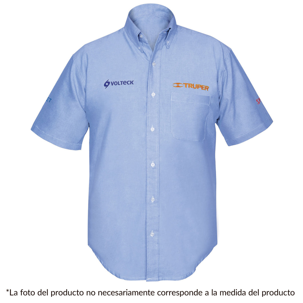 Camisa azul para caballero, manga corta, talla XG